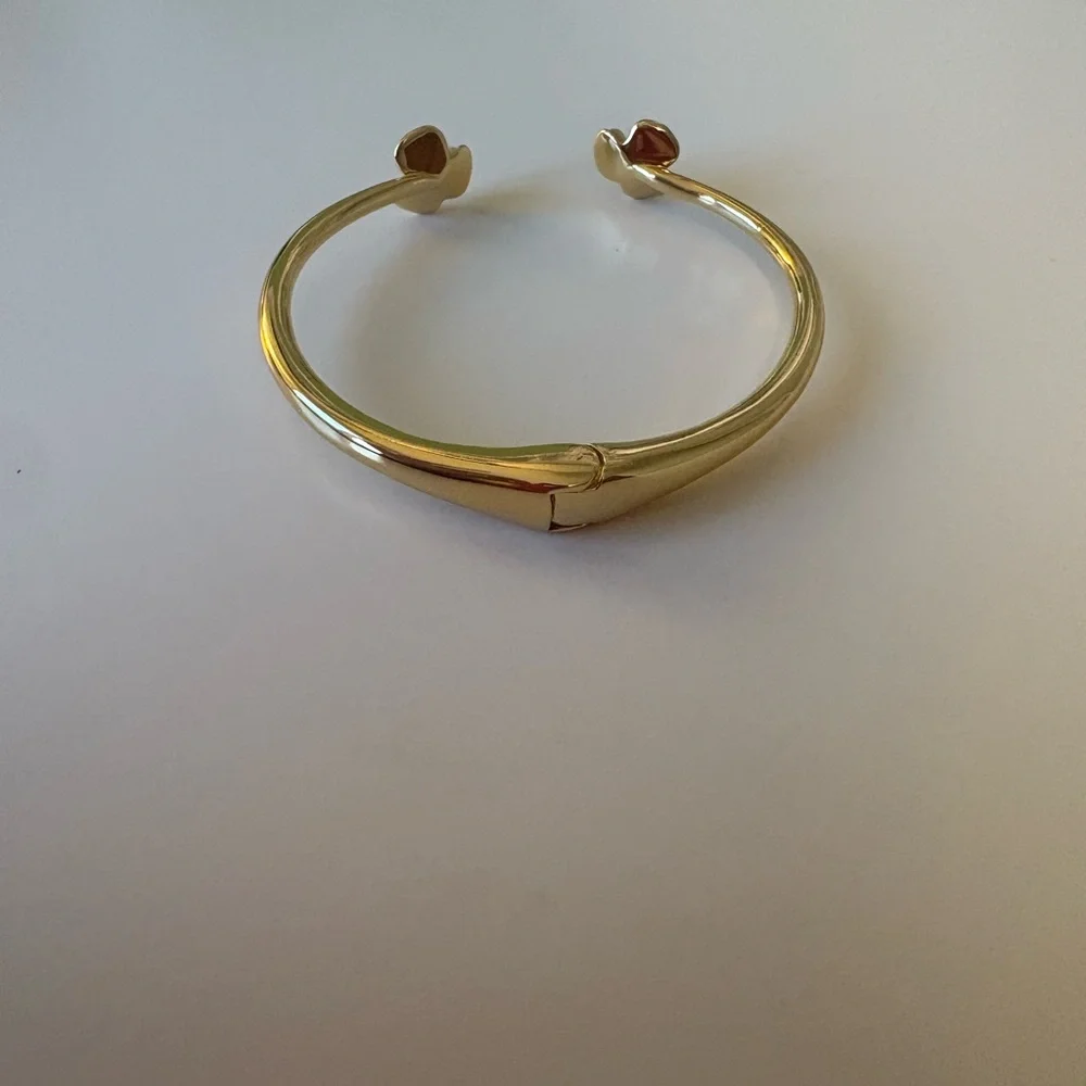 Kate Spade Gold-Tone Open Cuff Bracelet with Cream Flower Accents - Picture 2 of 3
